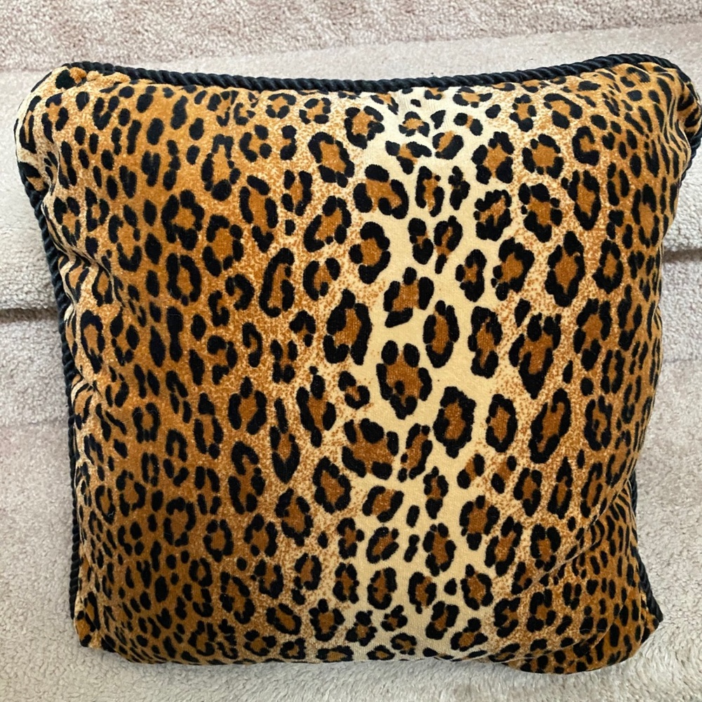 Velvet cheetah print pillow